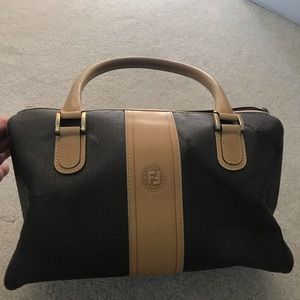 Vintage Fendi Mini Logo Speedy Bag - cracked ext